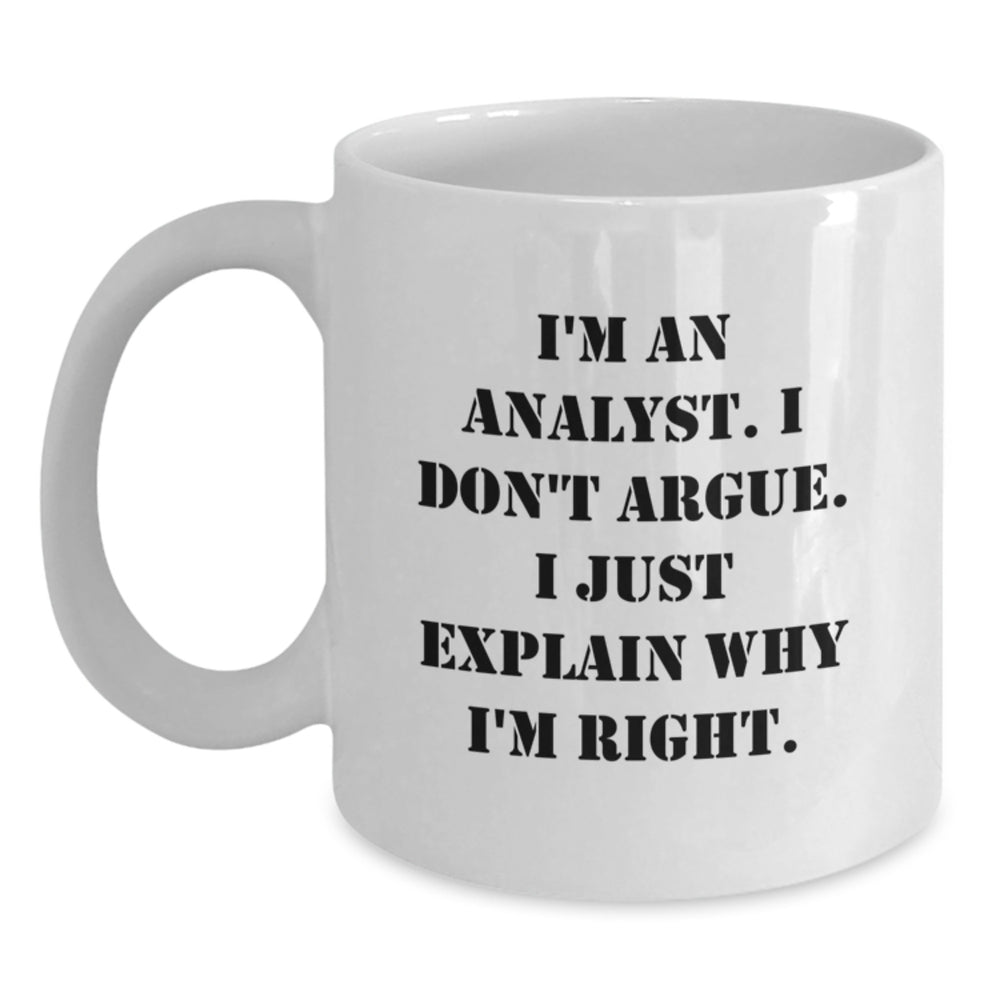 Funny Analyst Gifts for Men White Coffee Mug, Christmas Unique Gifts from Family Friends to the Best Analyst Men - Main