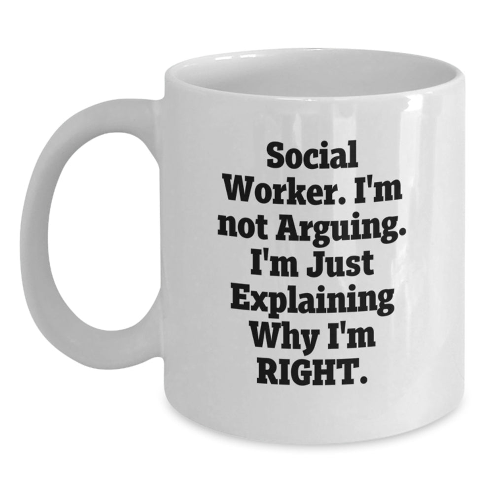 Funny Social Worker White Coffee Mug Gifts from Family to Friends during Christmas Unique Occasions - Main