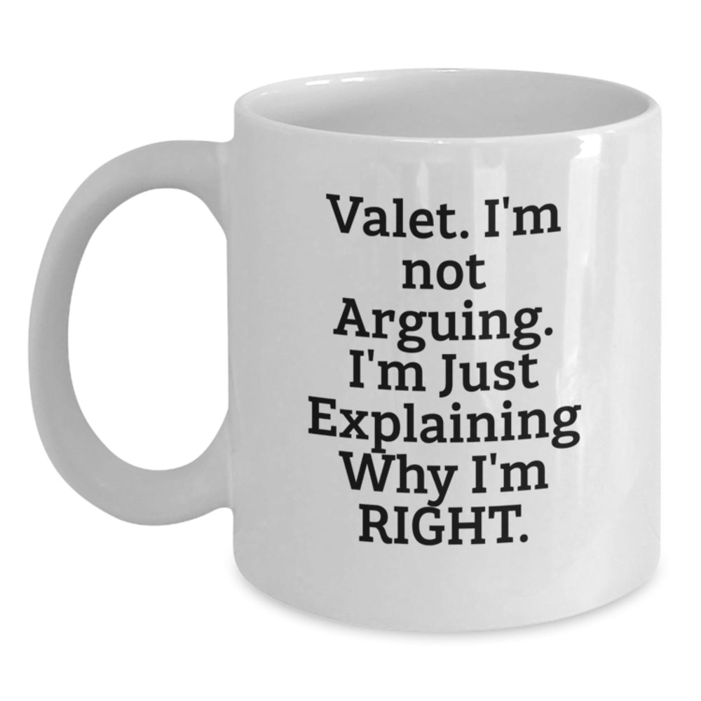 Funny Valet White Coffee Mugs Gifts from Friends for Valet Men Christmas Unique - Main