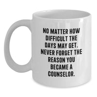 Load image into Gallery viewer, Funny Counselor Quotes Gifts from Family for Counselor White Coffee Mug - Inspirational Mug for Counselor Birthday Unique Gifts - Main
