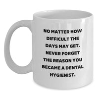 Load image into Gallery viewer, Inspiring Dental Hygienist Gifts from Friends and Family - Christmas Unique Mugs for Men and Women - White Coffee Mug with Funny Quote - Never Forget the Reason You Became a Dentist - Main