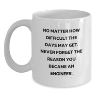 Load image into Gallery viewer, Funny Engineer Gifts from Men, White Coffee Mug for Engineer Friends - Never Forget The Reason You Became An Engineer, Christmas Unique Presents - Main
