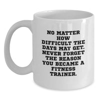 Load image into Gallery viewer, Fitness Trainer Gifts, Funny Quote, White Coffee Mug for Fitness Trainer, Mother's Day Unique Gifts from Men - Main