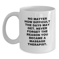 Load image into Gallery viewer, Funny Quote Gifts from Men to Massage Therapist Dad on Father's Day Unique White Coffee Mug for Him - Massage Therapist Inspirational Motivational Quote on White Coffee Mug - Main