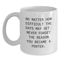 Load image into Gallery viewer, Funny Porter Gifts from Men to Porter Friends and Family, White Coffee Mug for Valentine's Unique Gifts - Main