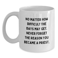 Load image into Gallery viewer, Funny Gift for Priest, White Coffee Mug with Inspirational Quote, Gifts from Family to Priest on Father's Day - Main