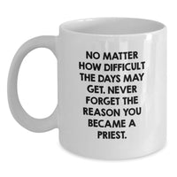 Load image into Gallery viewer, Funny Priest Quotes White Coffee Mug, Gifts from Family for Priest on Father's Day, White Ceramic, 11oz or 15oz - Main
