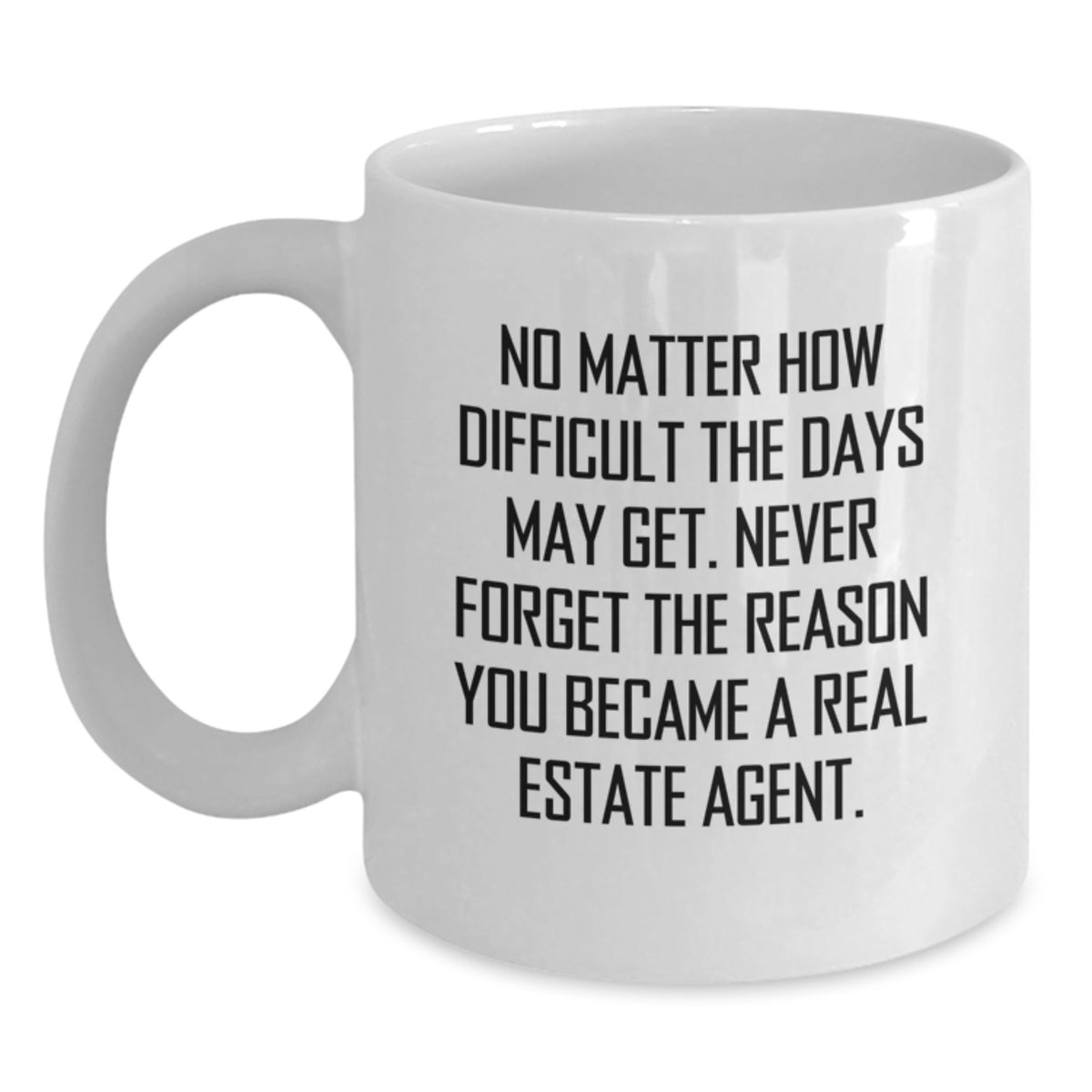 Funny Real Estate Agent Gifts from Men Friends for Christmas Unique, White Coffee Mugs with Inspirational Quote 'Never Forget The Reason You Became A Real Estate Agent. - Main