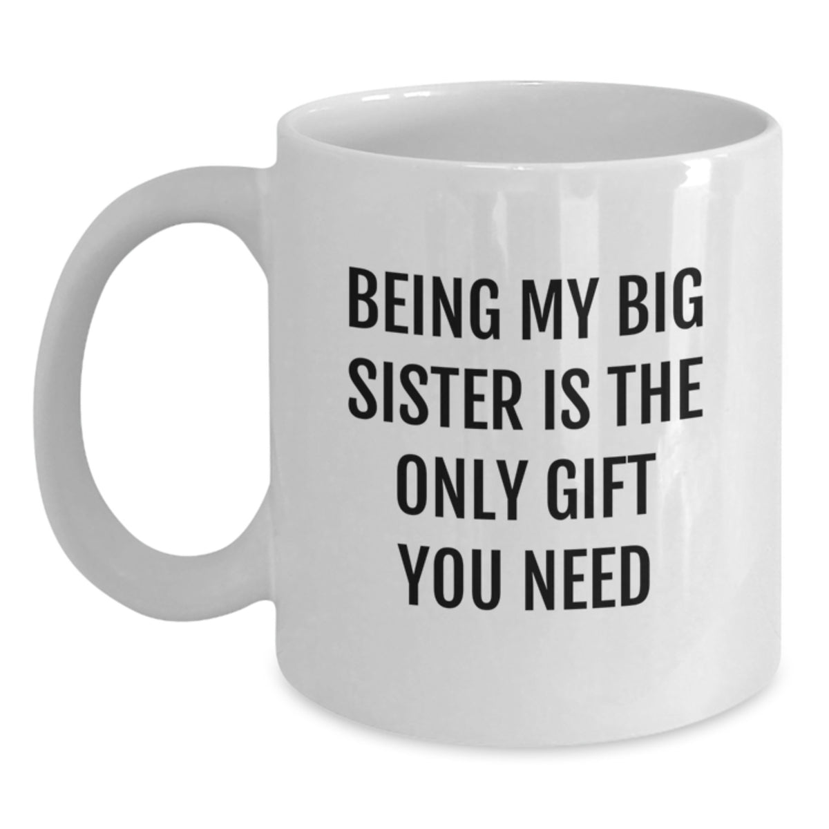 Funny Big Sister Gifts from Family - Being My Big Sister Is The Only Gift You Need White Coffee Mug for Christmas - Main