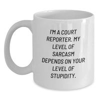 Load image into Gallery viewer, Gifts from Friends and Family for Court Reporters, Funny Court Reporter Valentine's White Coffee Mug, Court Reporter Sarcasm Humor 11oz or 15oz Ceramic Mug - Main