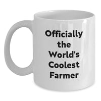 Load image into Gallery viewer, Funny Farmer Gifts from Friends for Birthday - Officially The World's Coolest Farmer White Coffee Mug, 11oz or 15oz Capacity - Main