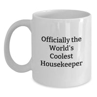 Load image into Gallery viewer, Funny Housekeeper Gifts for Him, The World's Coolest Housekeeper Mug, White Coffee Mug for Dad on Father's Day - Main