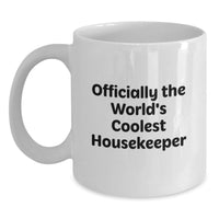 Load image into Gallery viewer, Funny Housekeeper Gifts from Friends - Officially The World's Coolest Housekeeper - White Coffee Mug for Dad on Father's Day - Main