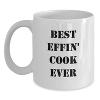 Load image into Gallery viewer, Funny Cook White Coffee Mug Gifts for Men Women Friends Family, Best Effin' Cook Ever, Christmas Unique White Coffee Mugs for Cooking Enthusiasts, Gifts from Family to Cooks - Main