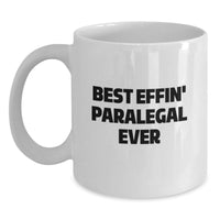 Load image into Gallery viewer, Funny Gifts for Paralegals from Friends - Best Effin' Paralegal Ever White Coffee Mugs for Valentine's - Main