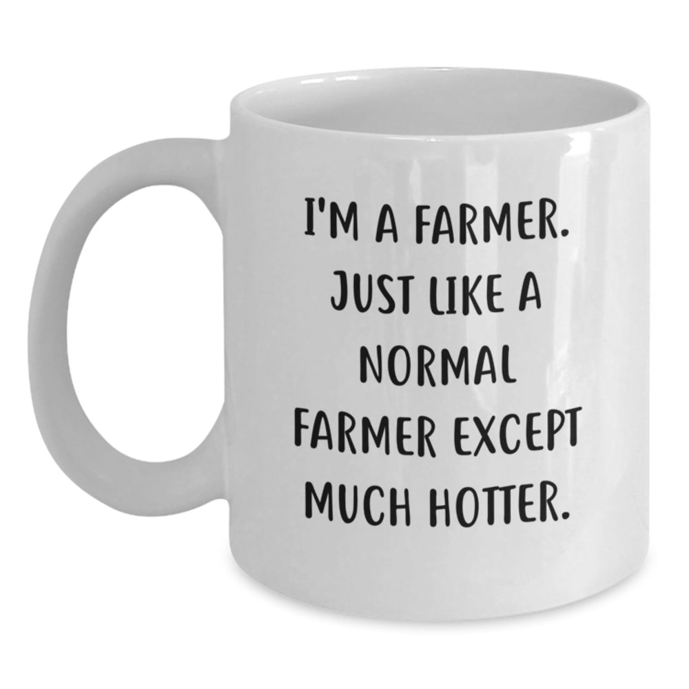 Funny Farmer White Coffee Mug Gifts from Friends for Christmas, White Ceramic Mug with Farmer Quote, Perfect for Farmer Enthusiast, Men, Women, or Coworkers - Main