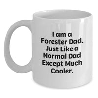 Load image into Gallery viewer, Forester Dad Funny White Coffee Mug, Gifts from Dad to Forester Graduate, Unique Graduation Gifts for Forester Men, White Ceramic Mug with 11oz or 15oz Capacity - Main