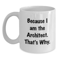 Load image into Gallery viewer, Funny Architect White Coffee Mug Gifts for Men from Family - Because I Am The Architect That's Why - Main