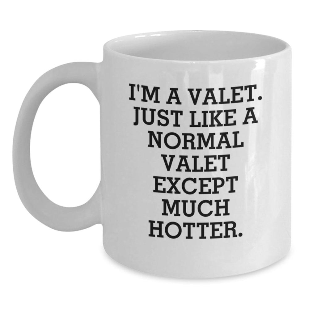 Valet White Coffee Mugs Funny Quote Gifts for Men Valet Friends Coworkers - Main