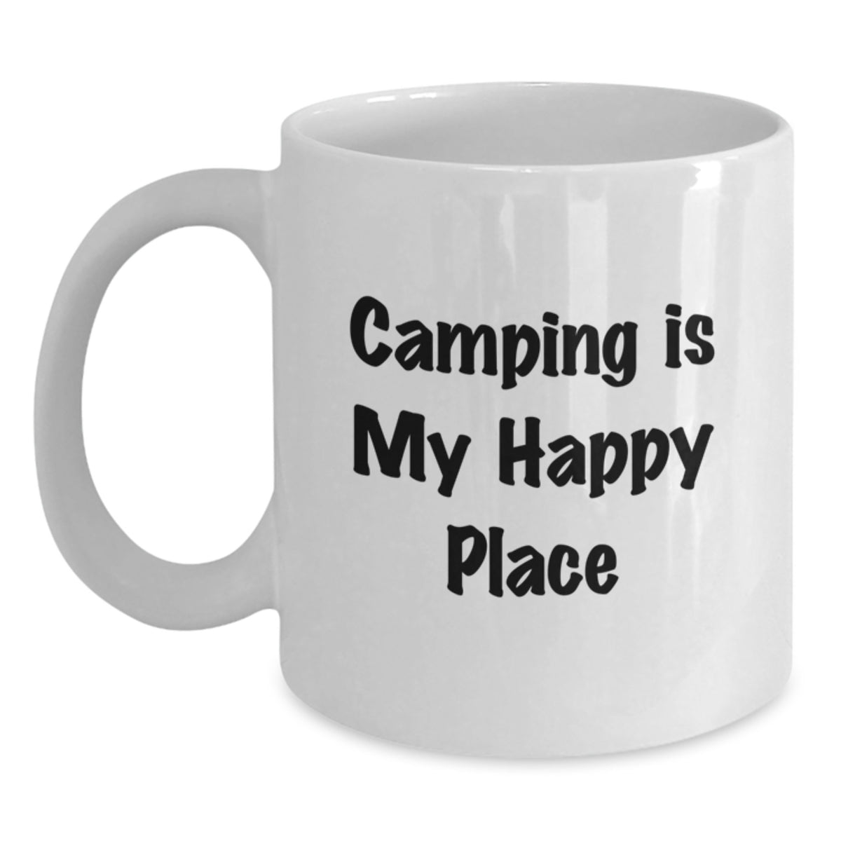 Camping Memories Gifts for Camping Enthusiasts - Funny White Coffee Mug, 'Camping Is My Happy Place' Quote - Gifts from Friends, Family, or Coworkers for Men, Women, or Graduation - Main