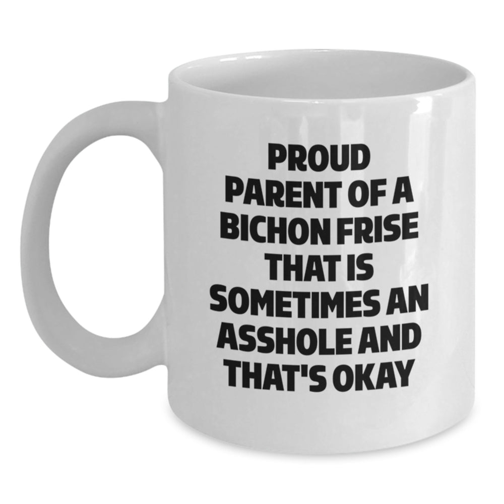 Funny Bichon Frise Dog Gifts for Proud Parents - Gifts from Family to Bichon Frise Dog Lovers, White Coffee Mug, Graduation Unique Gifts - Main