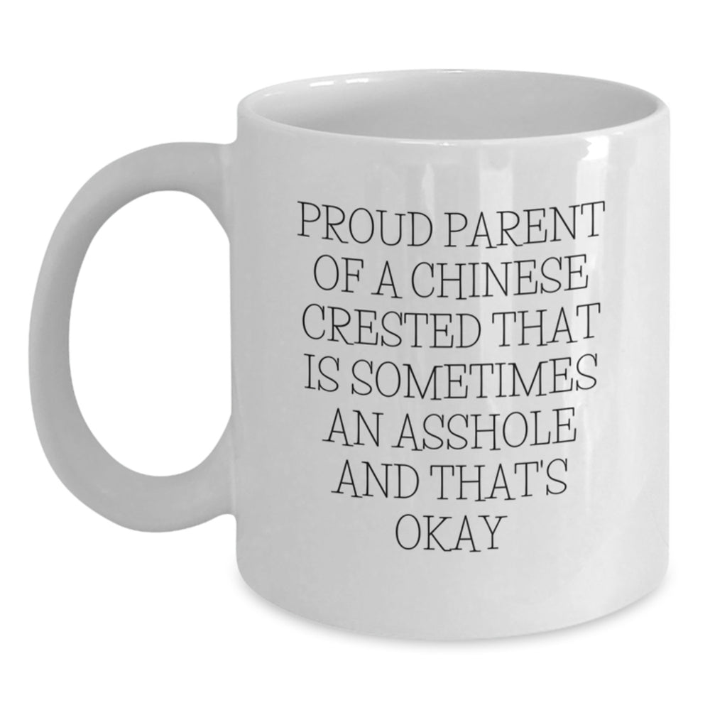 Funny Chinese Crested Dog Gifts for Men from Proud Parents, White Coffee Mug for Graduation Unique Gifts - Main