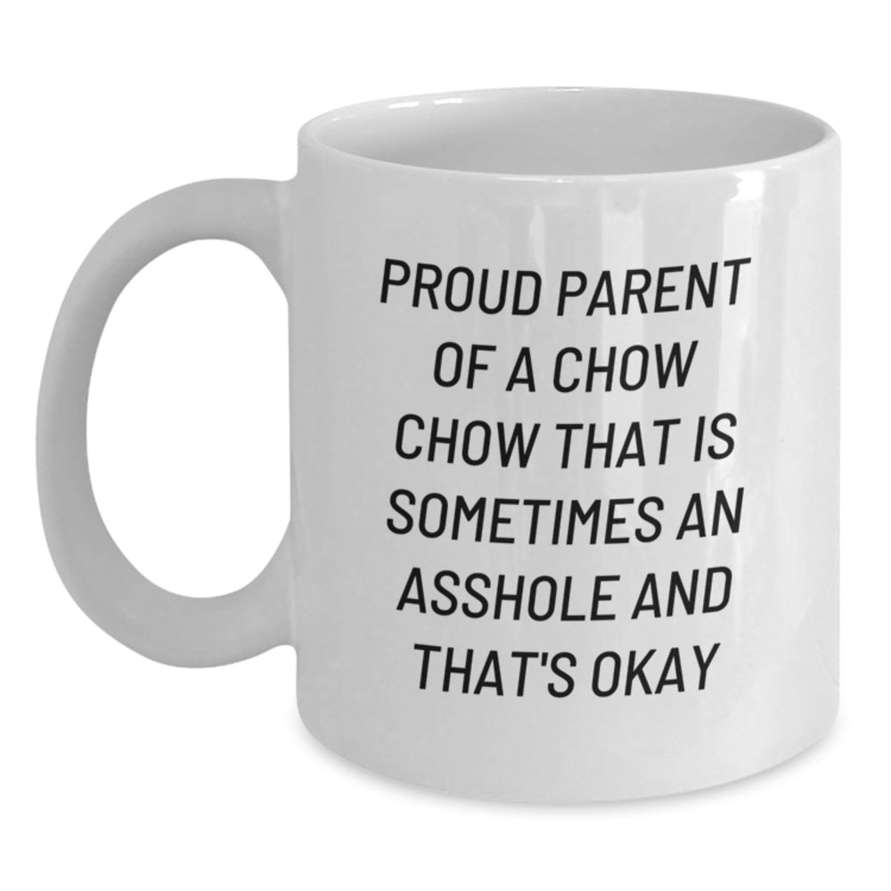 Chow Chow Dog Gifts from Men for Funny Graduation White Coffee Mugs, Proud Pawrent's Humor, 11oz or 15oz Ceramic White Mugs, Microwave & Dishwasher Safe - Main