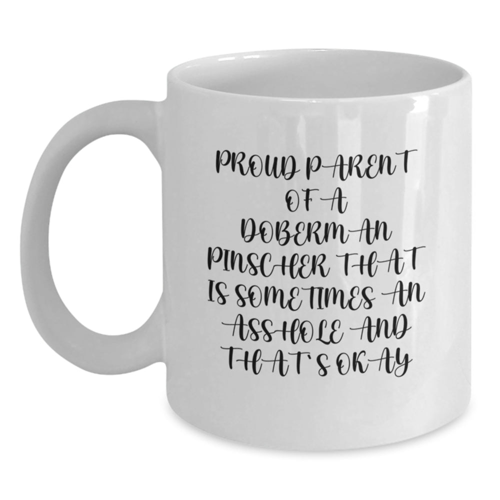 Funny Doberman Pinscher Dog Gifts from Men - White Coffee Mug for Proud Parents - Birthday Unique Gifts for Friends and Family - Main