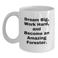 Load image into Gallery viewer, Forester Gifts from Friends - Funny Quote, White Coffee Mug, Birthday Unique Gifts, Dream Big Work Hard, Amazing Forester, Men, Women, Friends, Family - Main