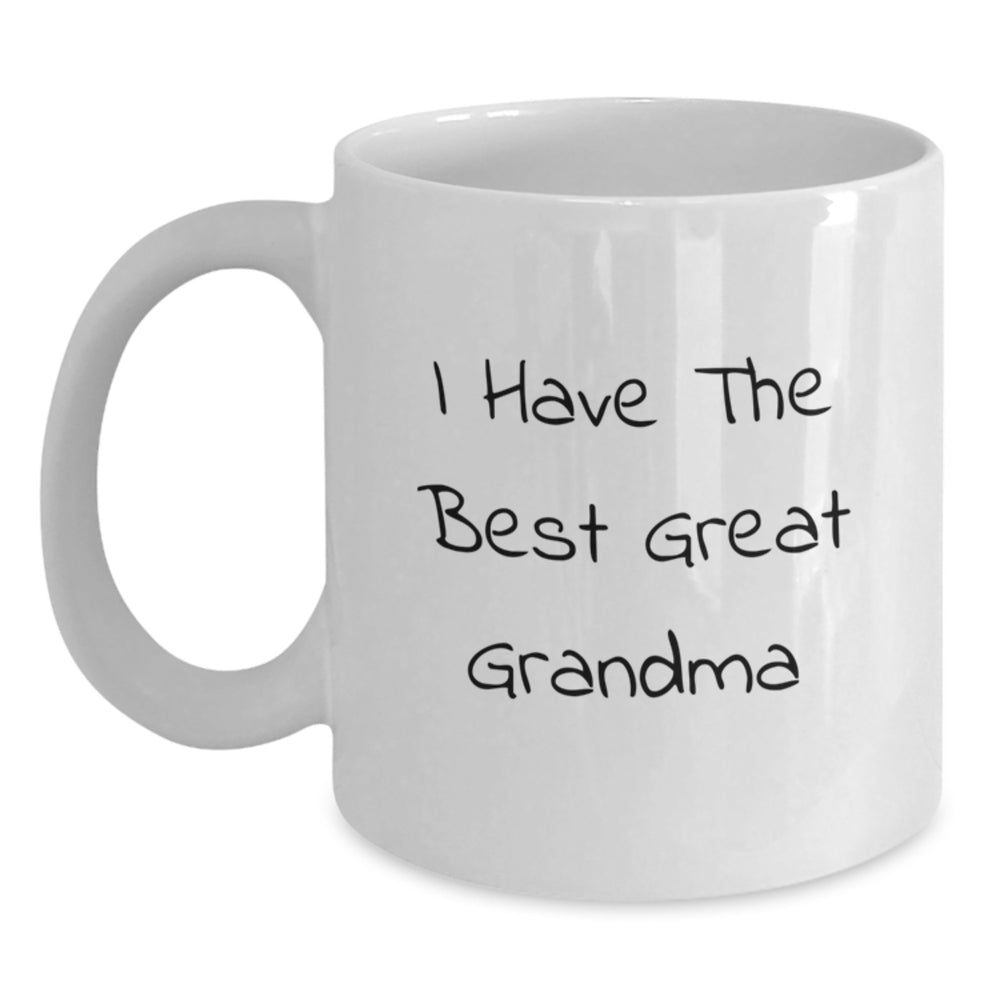 Funny Grandma Gifts from Family for Her Graduation - 'I Have The Best Great Grandma' White Coffee Mug - Main