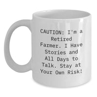 Load image into Gallery viewer, Funny Farmer Gifts from Friends and Family - White Coffee Mug for Men and Women - Unique Graduation Unique Gifts for Guys and Gals - I'm A Retired Farmer I Have Stories - Main