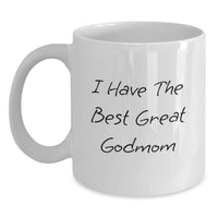 Load image into Gallery viewer, Funny Godmom Quotes Gifts from Men to Godmom for Graduation - White Coffee Mug, 11oz or 15oz Capacity, Ceramic, Microwave and Dishwasher Safe - Main
