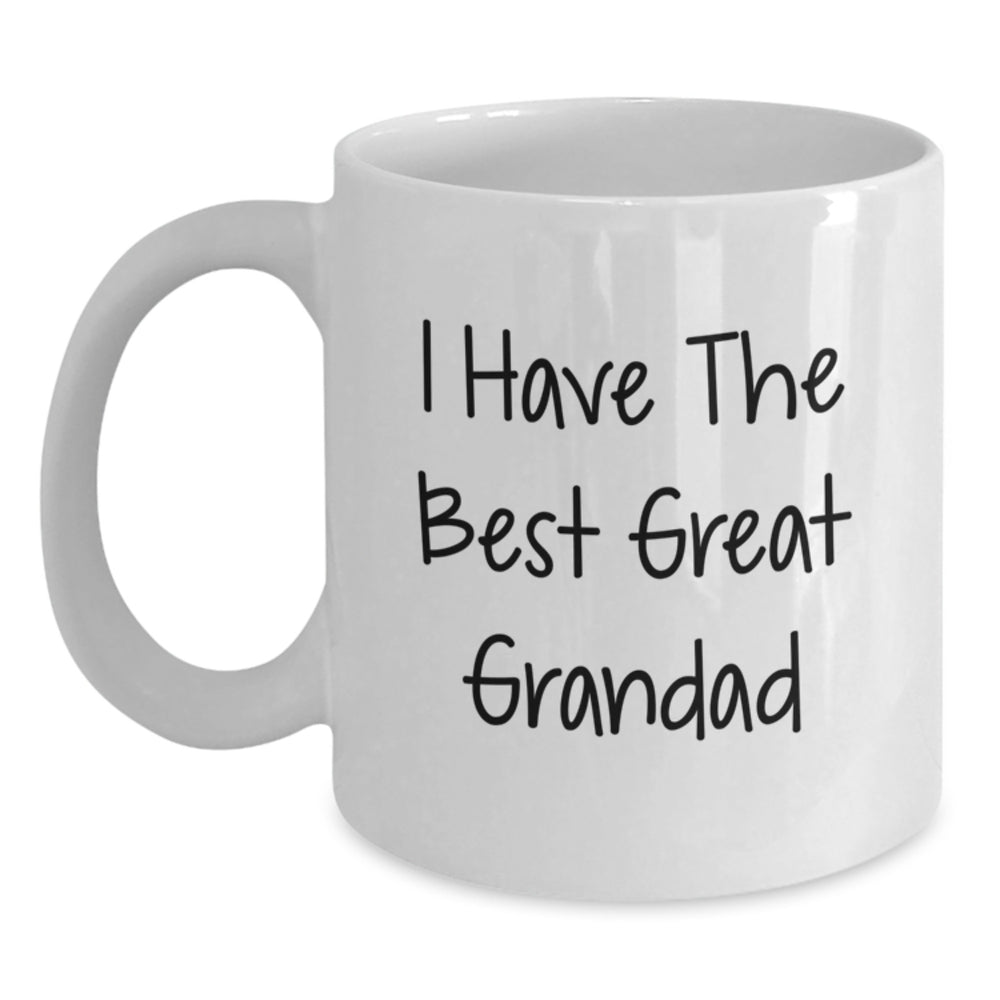 Funny Grandad Gifts from Men to Grandad, I Have The Best Great Grandad White Coffee Mug for Graduation - Main