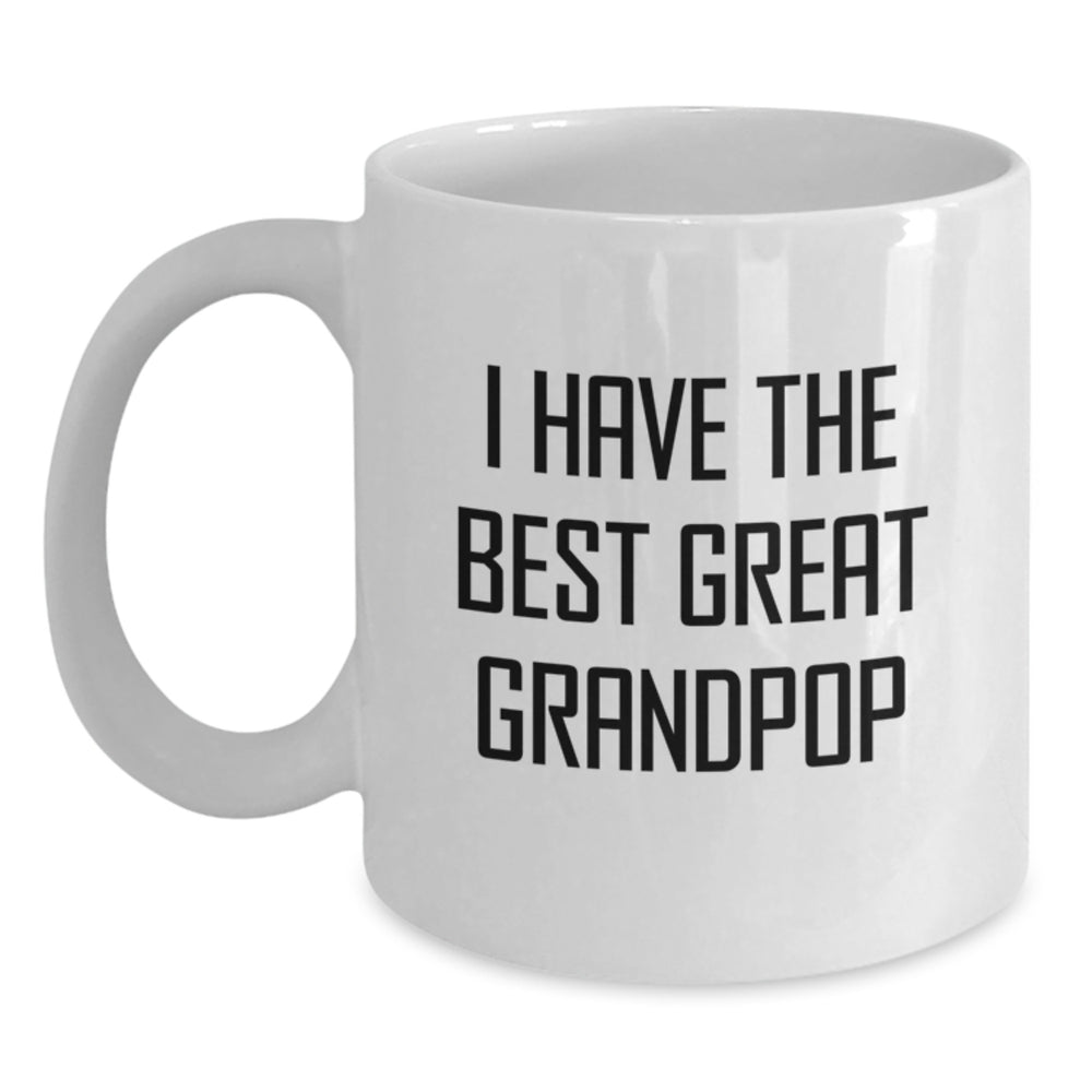 Funny Grandpop Gifts for Men, White Coffee Mug, I Have The Best Great Grandpop Christmas Unique Mug - Main