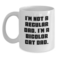 Load image into Gallery viewer, Bicolor Cat Dad Funny White Coffee Mug Gifts for Men from Family - Main
