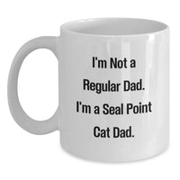 Load image into Gallery viewer, Funny Seal Point Cat Dad Gifts from Mom to Seal Point Cat Lover White Coffee Mug Birthday Unique - Main