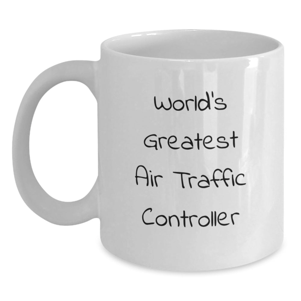 Funny Air Traffic Controller Gifts for Men from Friends, World's Greatest White Coffee Mug for Graduation - Main