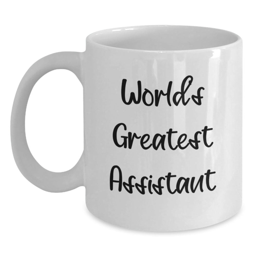 Funny World's Greatest Assistant Gifts from Family to Assistant Birthday Unique Gifts, White Coffee Mug for Assistant Lover - Main