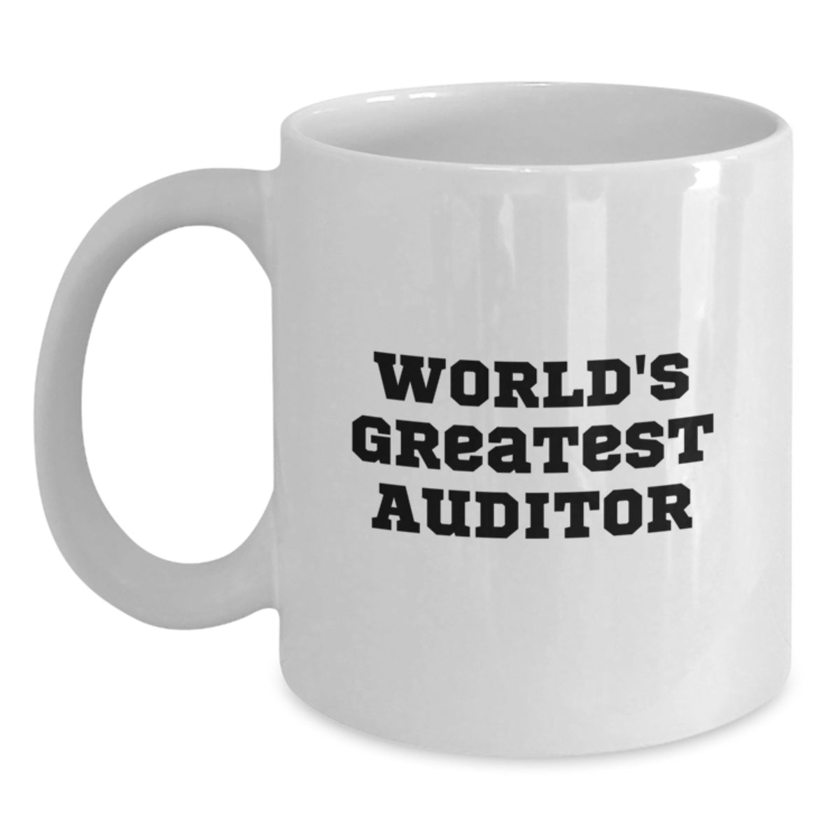 Funny Auditor Gifts for Him or Her - 'World's Greatest Auditor' White Coffee Mug, Unique Birthday Present from Friends or Coworkers - Main