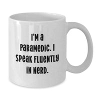 Load image into Gallery viewer, Funny Rescue Worker Gifts for Birthday - &#39;I&#39;m A Rescue Worker. I Speak Fluently In genius.&#39; White Coffee Mug from Friends - Additional
