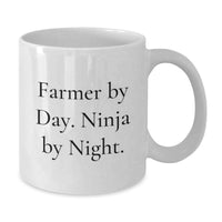 Load image into Gallery viewer, Funny Farmer Gifts from Friends, Inspirational White Coffee Mug for Farmer By Day Ninja By Night, Unique Graduation - Additional