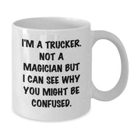 Load image into Gallery viewer, Funny Trucker Gifts from Men to Friends or Family, White Coffee Mug for Christmas Unique Presents - Additional