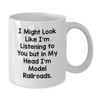 Load image into Gallery viewer, Funny Model Railroads Enthusiast Gifts for Graduates from Friends, Unique White Coffee Mug for Him or Her - Additional
