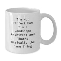Load image into Gallery viewer, Funny Landscape Architect Gifts, White Coffee Mug for Graduation, I&#39;m Not Perfect But I&#39;m A Landscape Architect, Unique Gifts from Friends to Family - Additional

