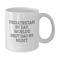 Load image into Gallery viewer, Funny Pediatrician Gifts from Friends and Family World's Best Dad White Coffee Mug for Christmas - Additional