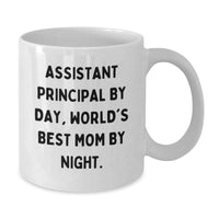 Load image into Gallery viewer, Funny Assistant Principal Gifts from Mom - White Coffee Mug for Assistant Principal By Day, World&#39;s Best Mom By Night. Graduation Unique Gifts - Additional
