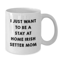 Load image into Gallery viewer, Irish Setter Dog Mom Gifts, Funny White Coffee Mug, &#39;I Just Want To Be A Stay At Home Irish Setter Mom&#39;, Graduation Unique Gifts from Family, Friends, or Coworkers for Irish Setter Dog Lover - Additional
