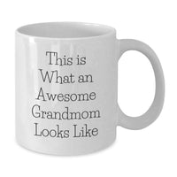 Load image into Gallery viewer, Grandmom Gifts from Men to Women, Funny This Is What An Awesome Grandmom Looks Like Birthday Unique Gift White Coffee Mug - Additional