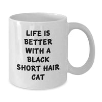 Load image into Gallery viewer, Funny Black Short Hair Cat Gifts from Friends for Birthday - White Coffee Mug - Additional