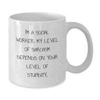 Load image into Gallery viewer, Funny Social Worker White Coffee Mug Gifts for Social Worker Friends and Family on Mother's Day - Additional